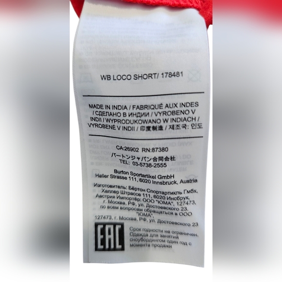 Burton Women's WB Loco Shorts In Coral, Size 25 - Picture 7 of 7